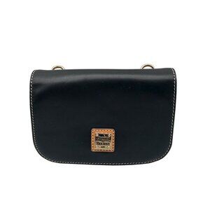 Dooney & Bourke Black Pebble Grain  Crossbody Saddle Bag